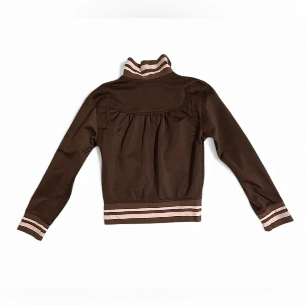 DKNY Brown Girls Jacket with Pink Stripes